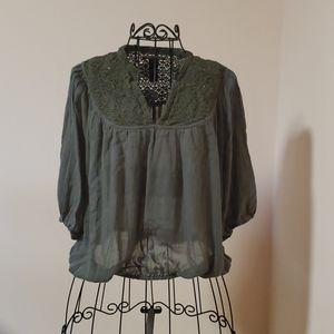 Lucky Brand olive green shirt size XS